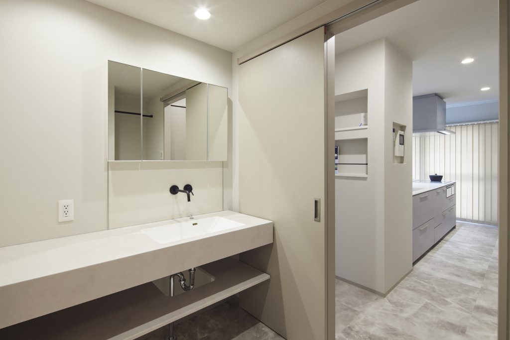 キッチンと洗面の位置で家事動線が良くなった