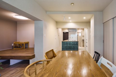 リノベーション後のキッチンダイニング空間